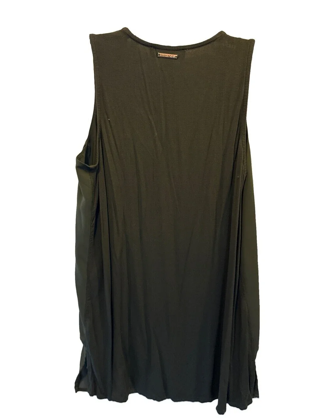 MICHAEL Michael Kors V-Neck Layered Hem Shift Tank Blouse Olive Green Women’s S